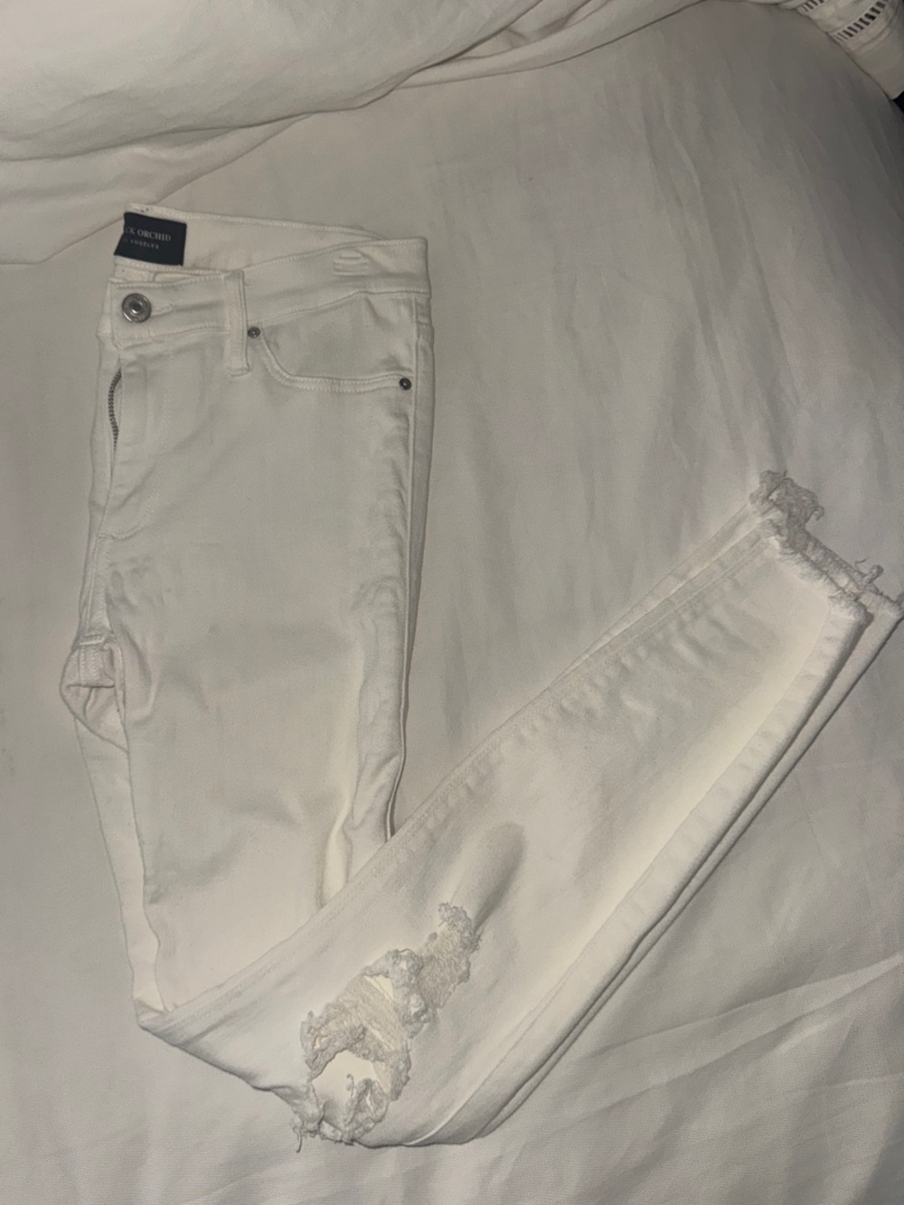 Black Orchid White Distressed Skinny Jeans - Women
